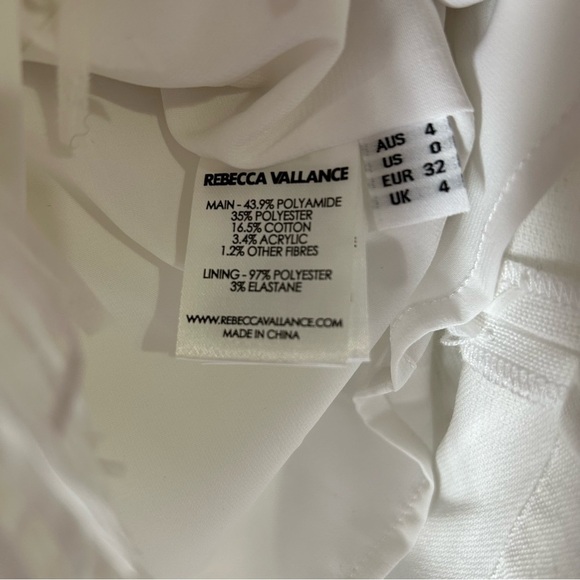 Rebecca Vallance Antonia Square Neck Fringe Mini Dress White Size 0 Bride Party - Picture 6 of 10